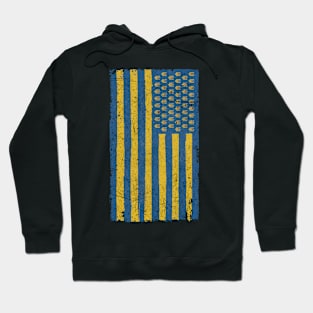 Vintage Ukrainian American Flag Hoodie